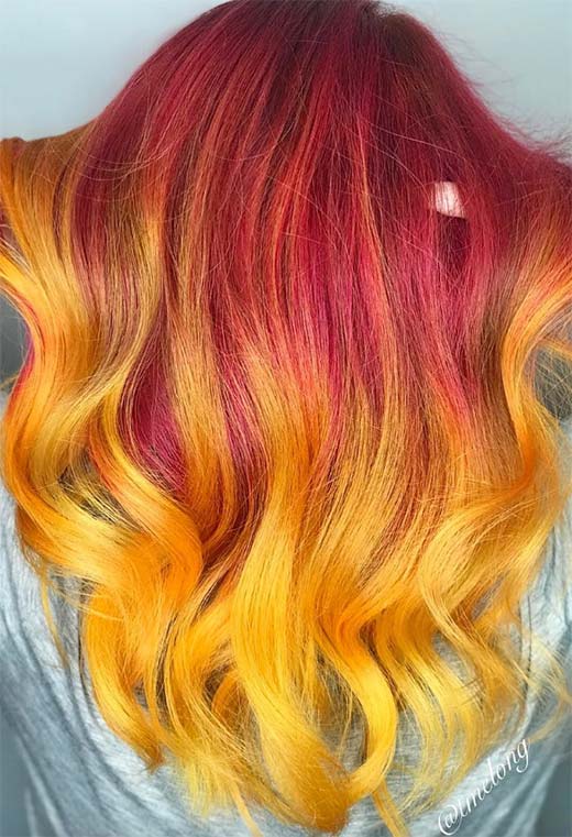 Sunset Hair Color Ideas: Romantic & Warm Shades