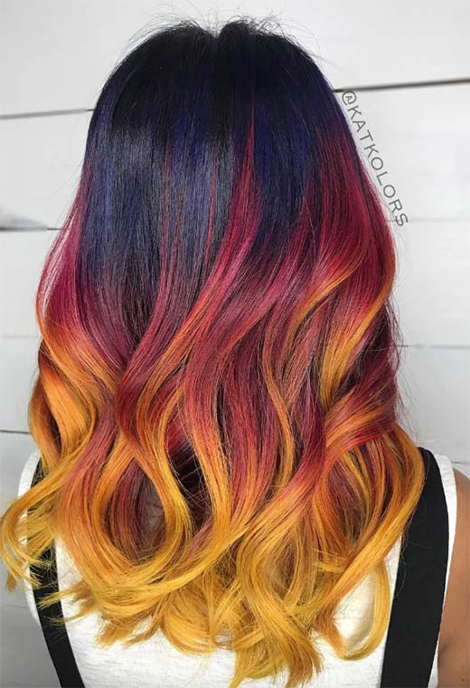 Sunset Hair Color Ideas: Romantic & Warm Shades