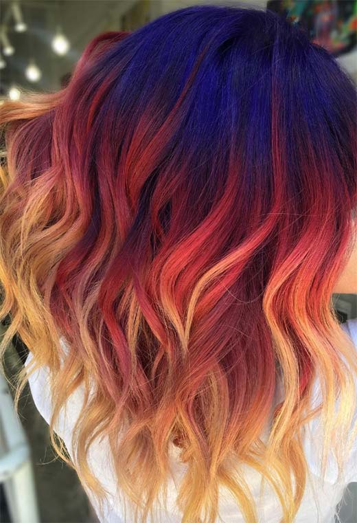 Sunset Hair Color Ideas: Romantic & Warm Shades