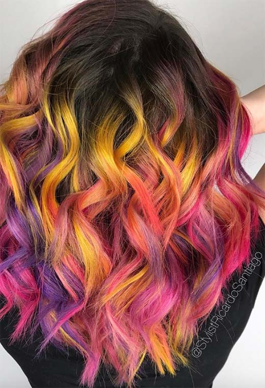 Sunset Hair Color Ideas: Romantic & Warm Shades