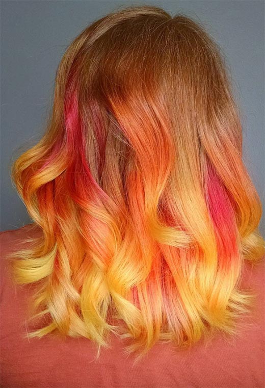Sunset Hair Color Ideas: Romantic & Warm Shades