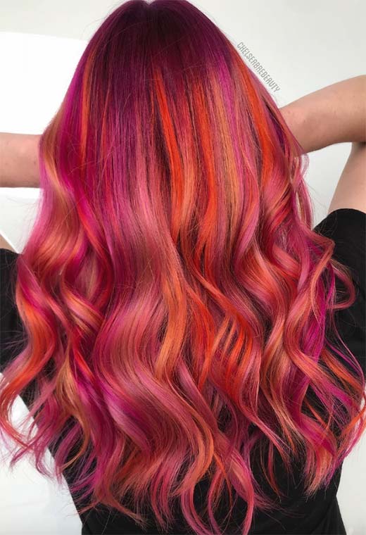 Sunset Hair Color Ideas: Romantic & Warm Shades