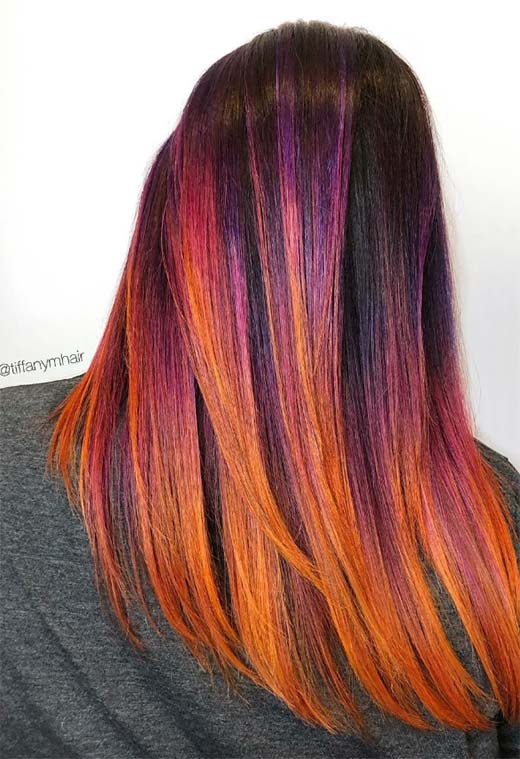 Sunset Hair Color Ideas: Romantic & Warm Shades