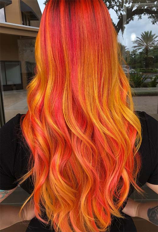 Sunset Hair Color Ideas: Romantic & Warm Shades