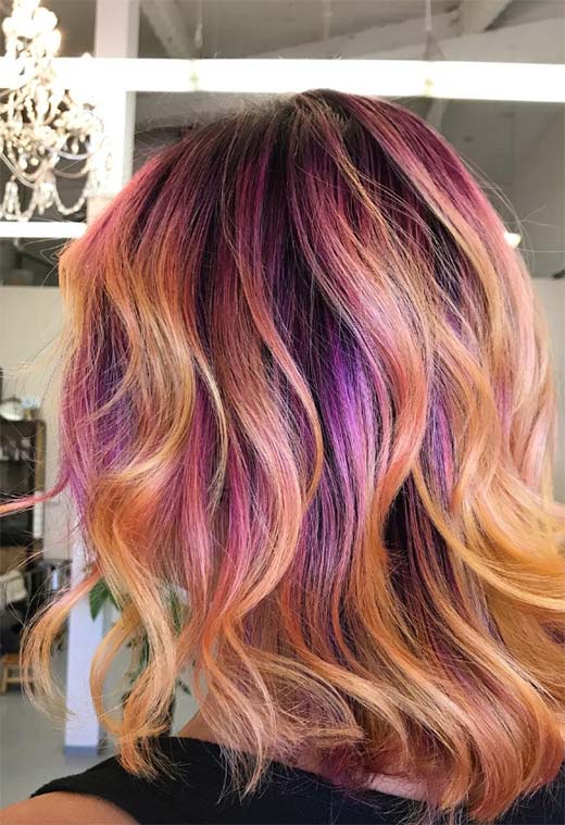 Sunset Hair Color Ideas: Romantic & Warm Shades