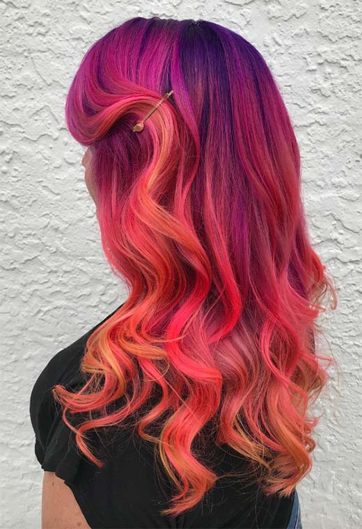 Sunset Hair Color Ideas: Romantic & Warm Shades