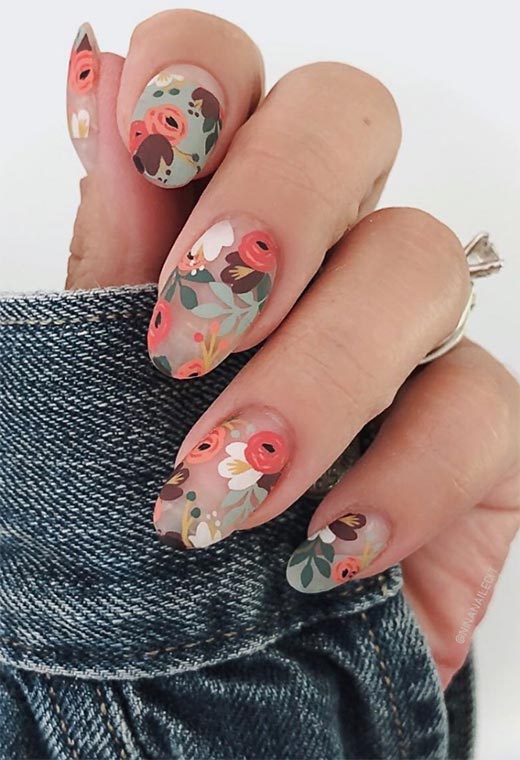 53 Stunning Flower Nail Designs for Every Season | Nail Art Ideas