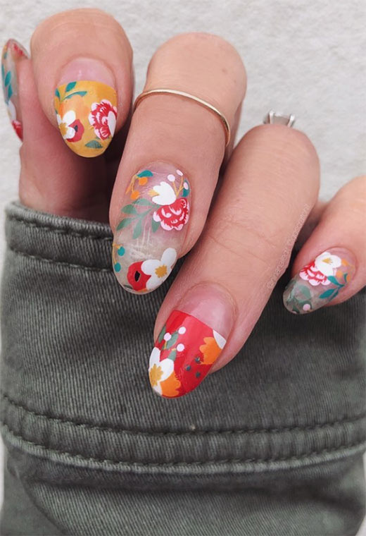 53 Stunning Flower Nail Designs for Every Season | Nail Art Ideas