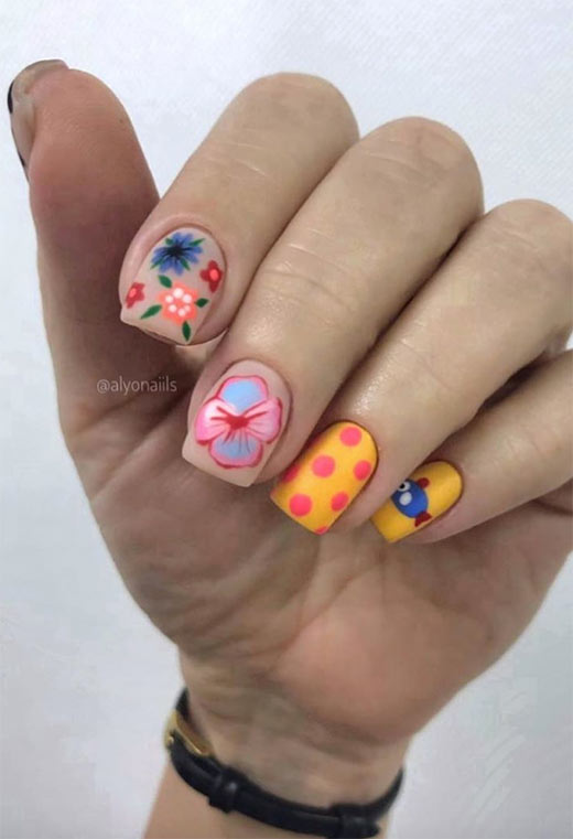 53 Stunning Flower Nail Designs for Every Season | Nail Art Ideas