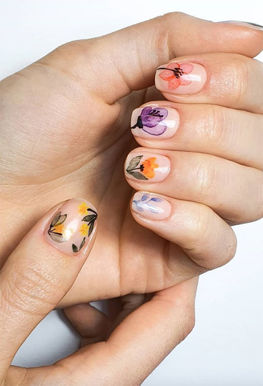 53 Stunning Flower Nail Designs for Every Season | Nail Art Ideas