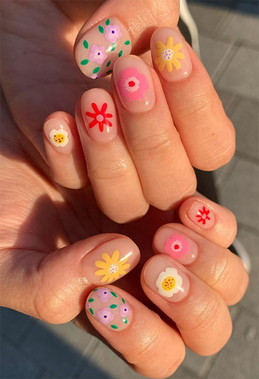 53 Stunning Flower Nail Designs for Every Season | Nail Art Ideas