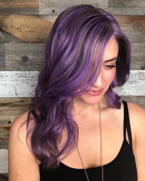 24 Trending Purple Hair Highlights for 2024 | Expert Guide
