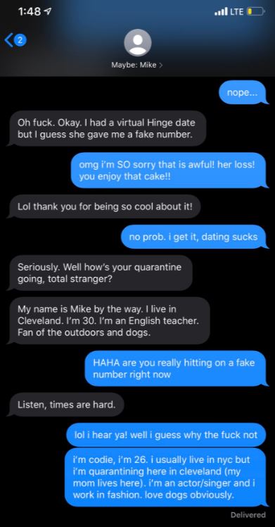 Accidental Text Leads to Virtual Date with Actress - Love in the Time of COVID