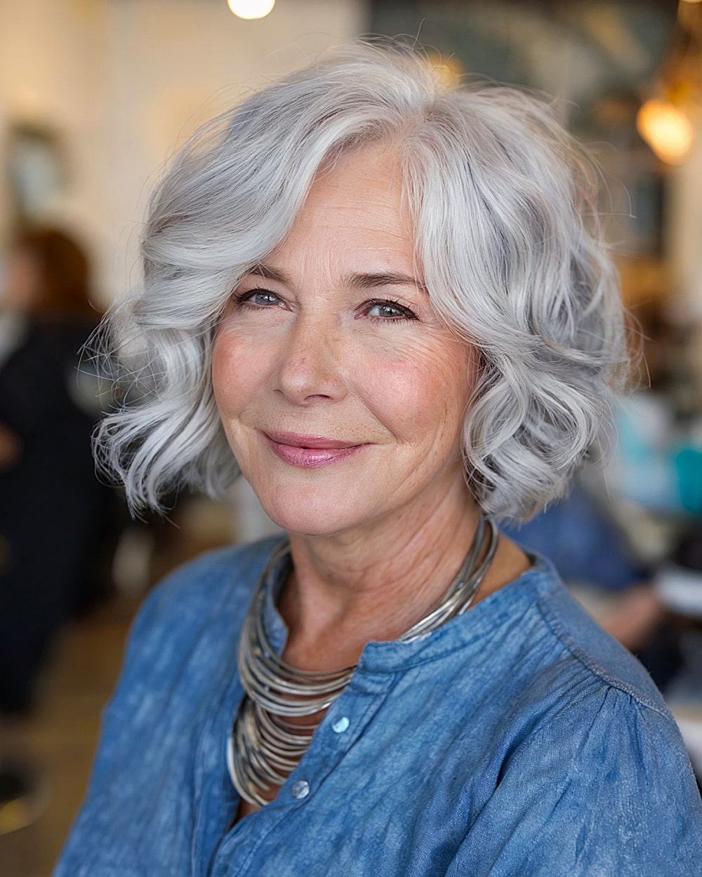 Best Short Wavy Hairstyles for Gray Hair After 60 | Expert Styling Tips