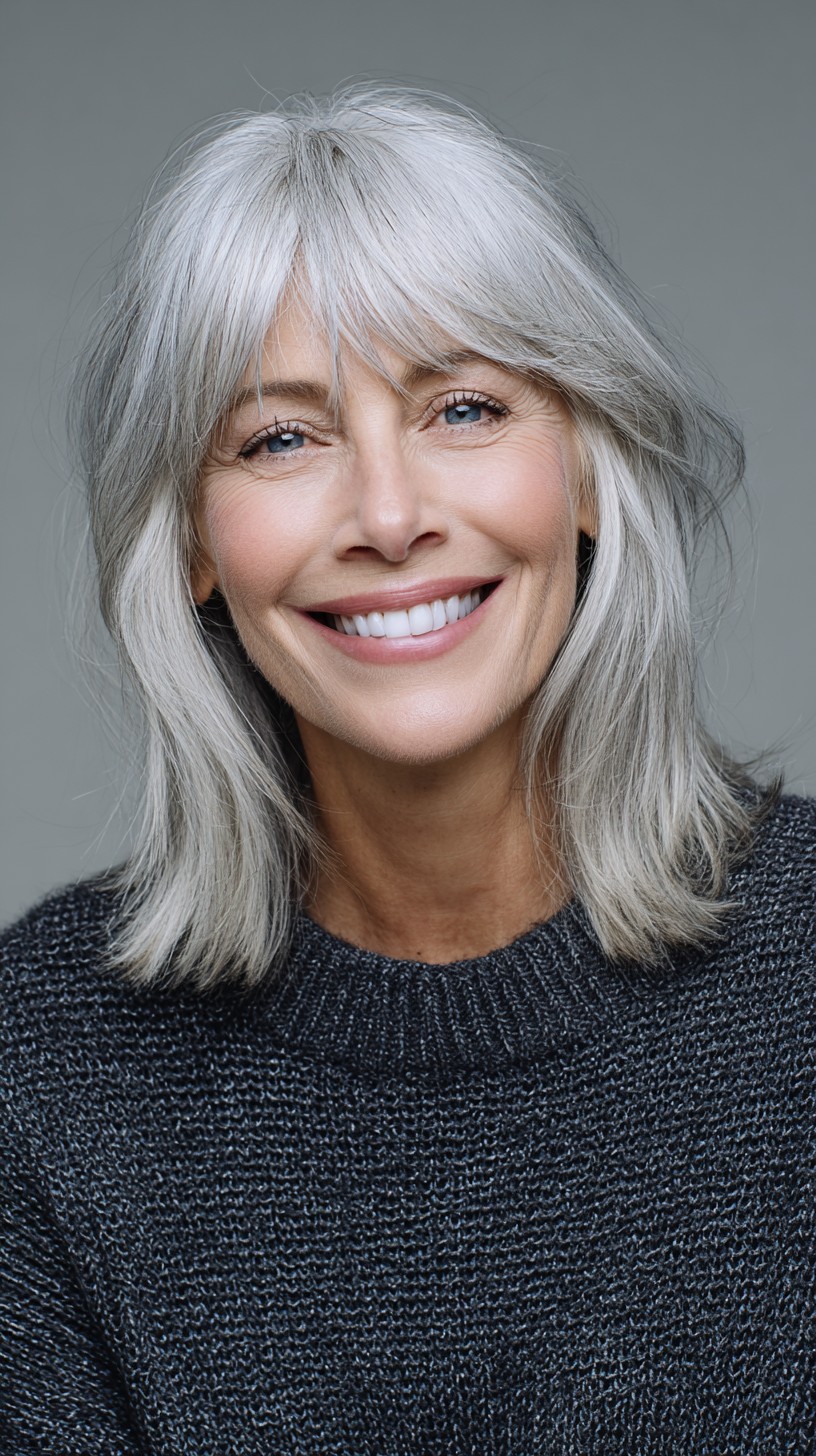 Best Curtain Bangs for Medium Hair Over 60: Soft & Stylish Looks