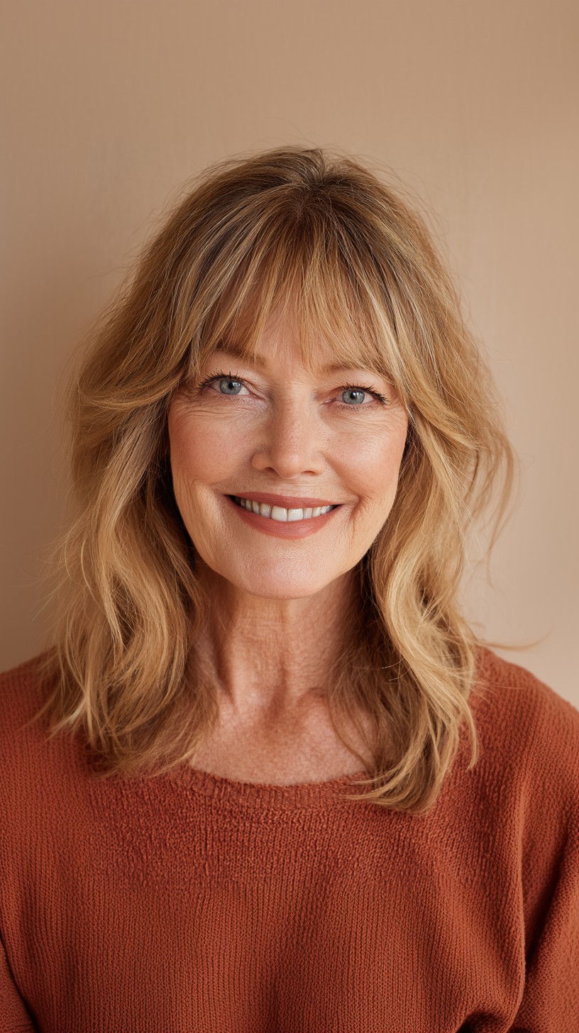 Best Curtain Bangs for Medium Hair Over 60: Soft & Stylish Looks