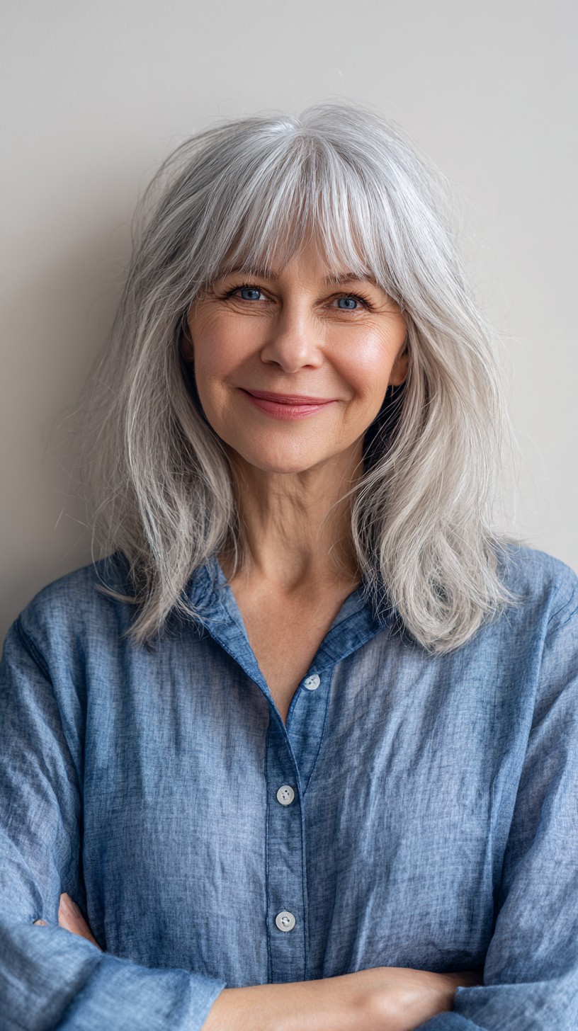 Best Curtain Bangs for Medium Hair Over 60: Soft & Stylish Looks