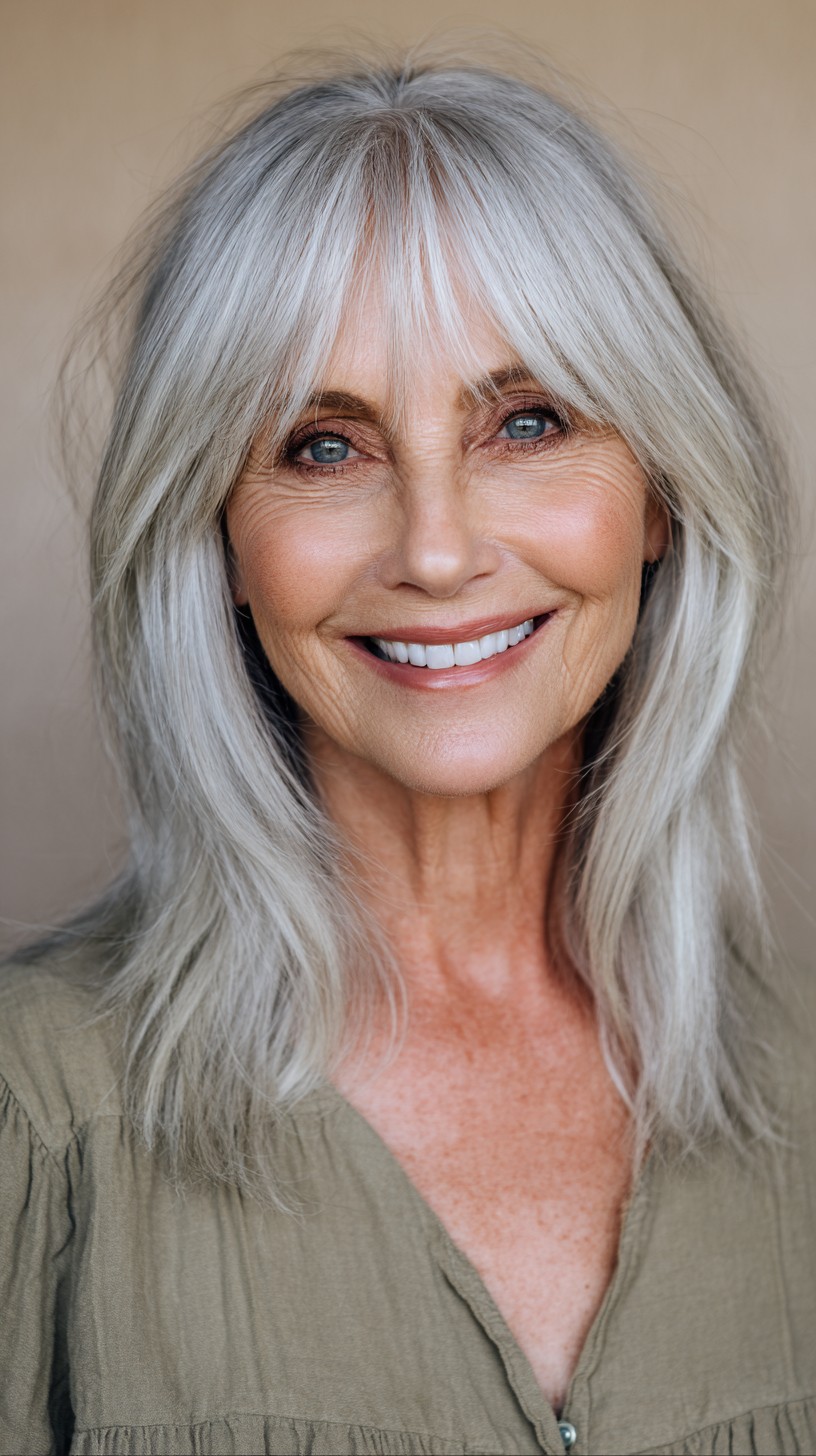 Best Curtain Bangs for Medium Hair Over 60: Soft & Stylish Looks
