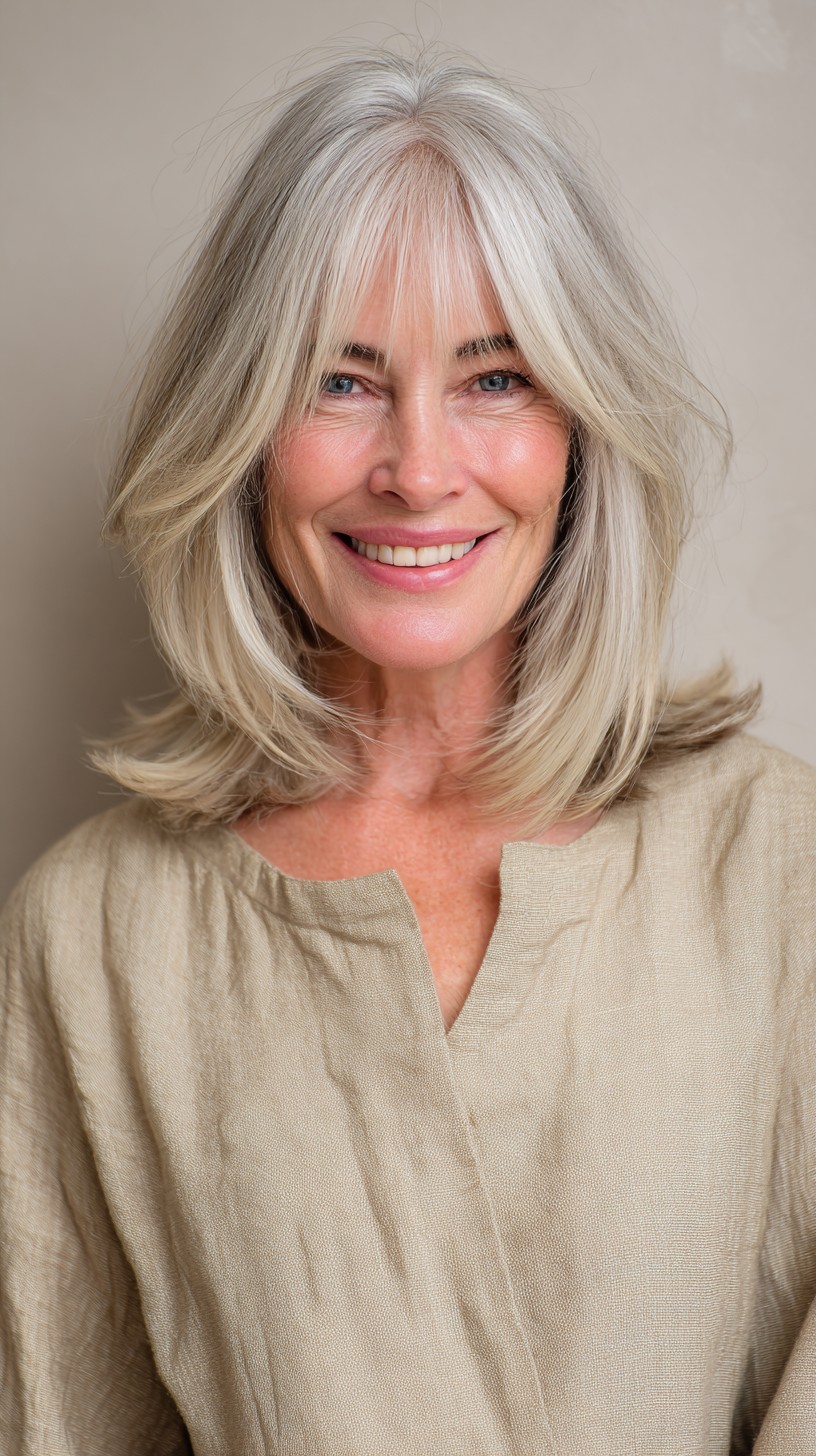 Best Curtain Bangs for Medium Hair Over 60: Soft & Stylish Looks