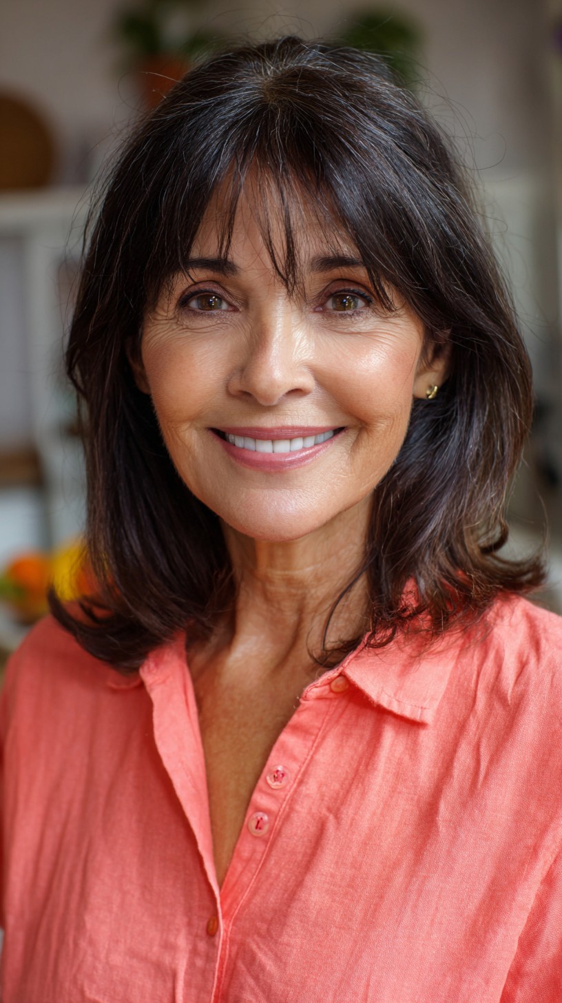 Best Curtain Bangs for Medium Hair Over 60: Soft & Stylish Looks