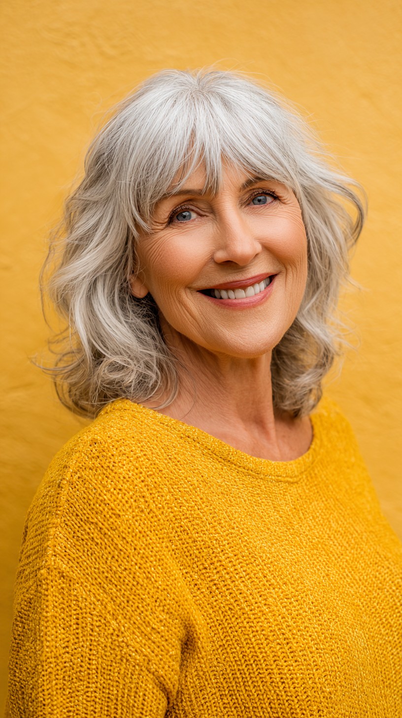 Best Curtain Bangs for Medium Hair Over 60: Soft & Stylish Looks