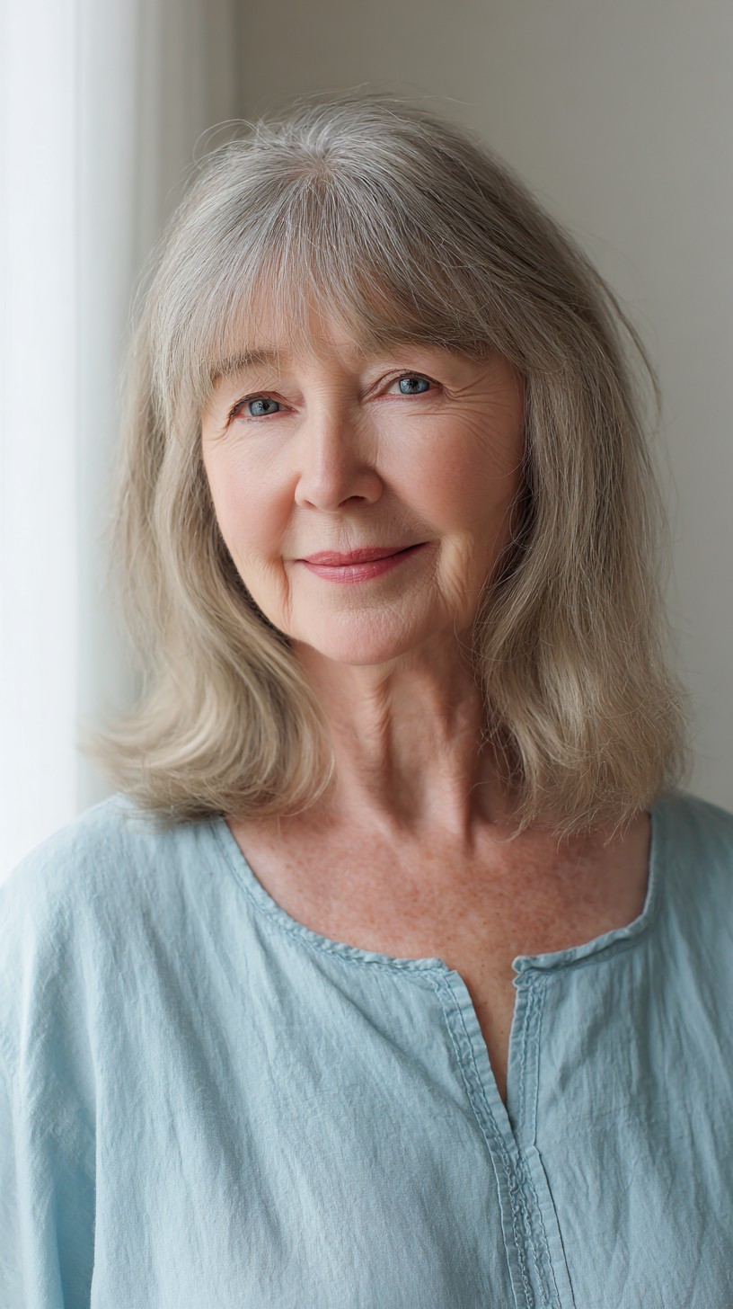 Best Curtain Bangs for Medium Hair Over 60: Soft & Stylish Looks