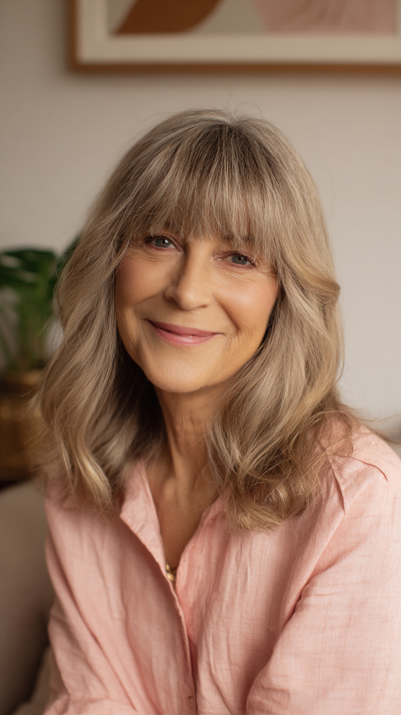 Best Curtain Bangs for Medium Hair Over 60: Soft & Stylish Looks