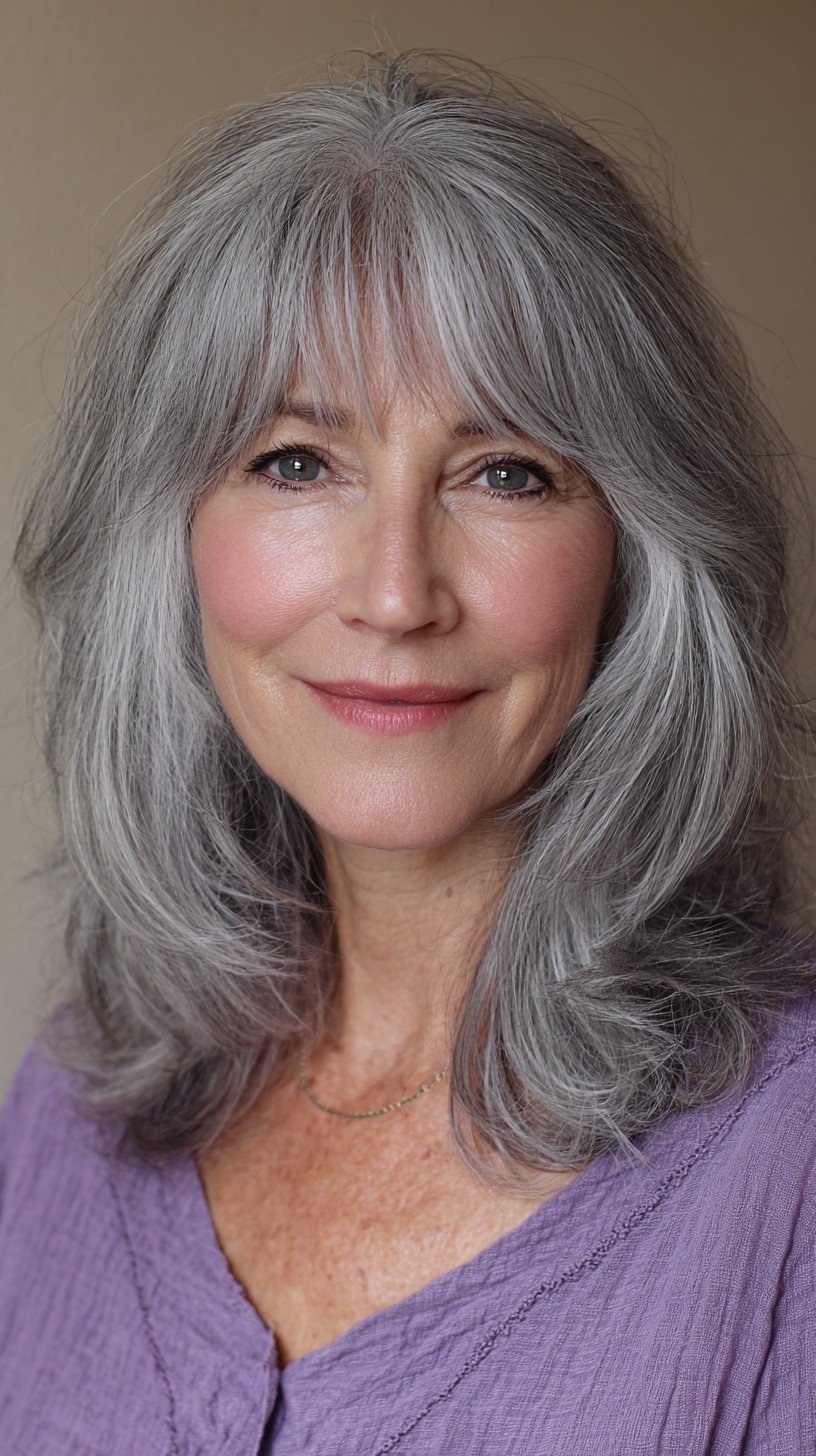 Best Curtain Bangs for Medium Hair Over 60: Soft & Stylish Looks