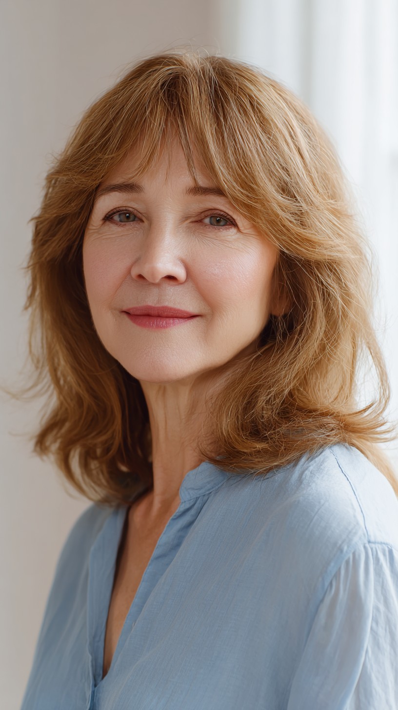 Best Curtain Bangs for Medium Hair Over 60: Soft & Stylish Looks