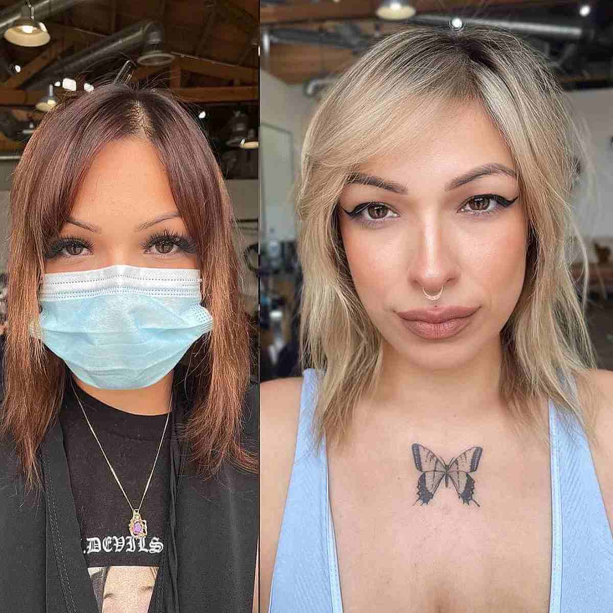 Medium Layered Haircuts with Side-Swept Bangs: Style & Versatility