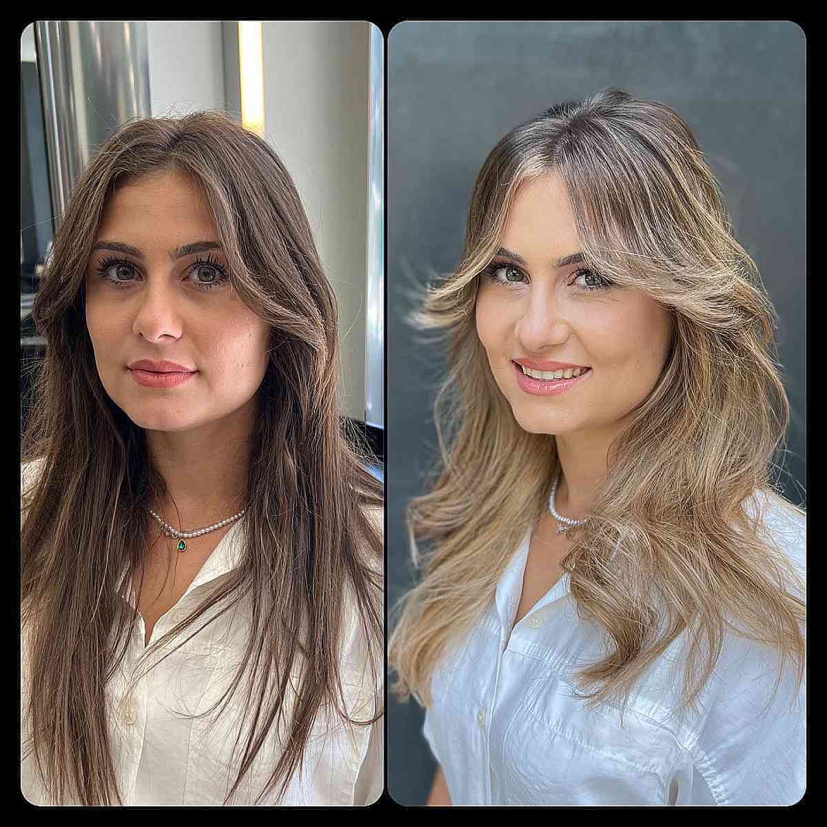 Shoulder-Length Hair with Curtain Bangs: Styles & Styling Tips