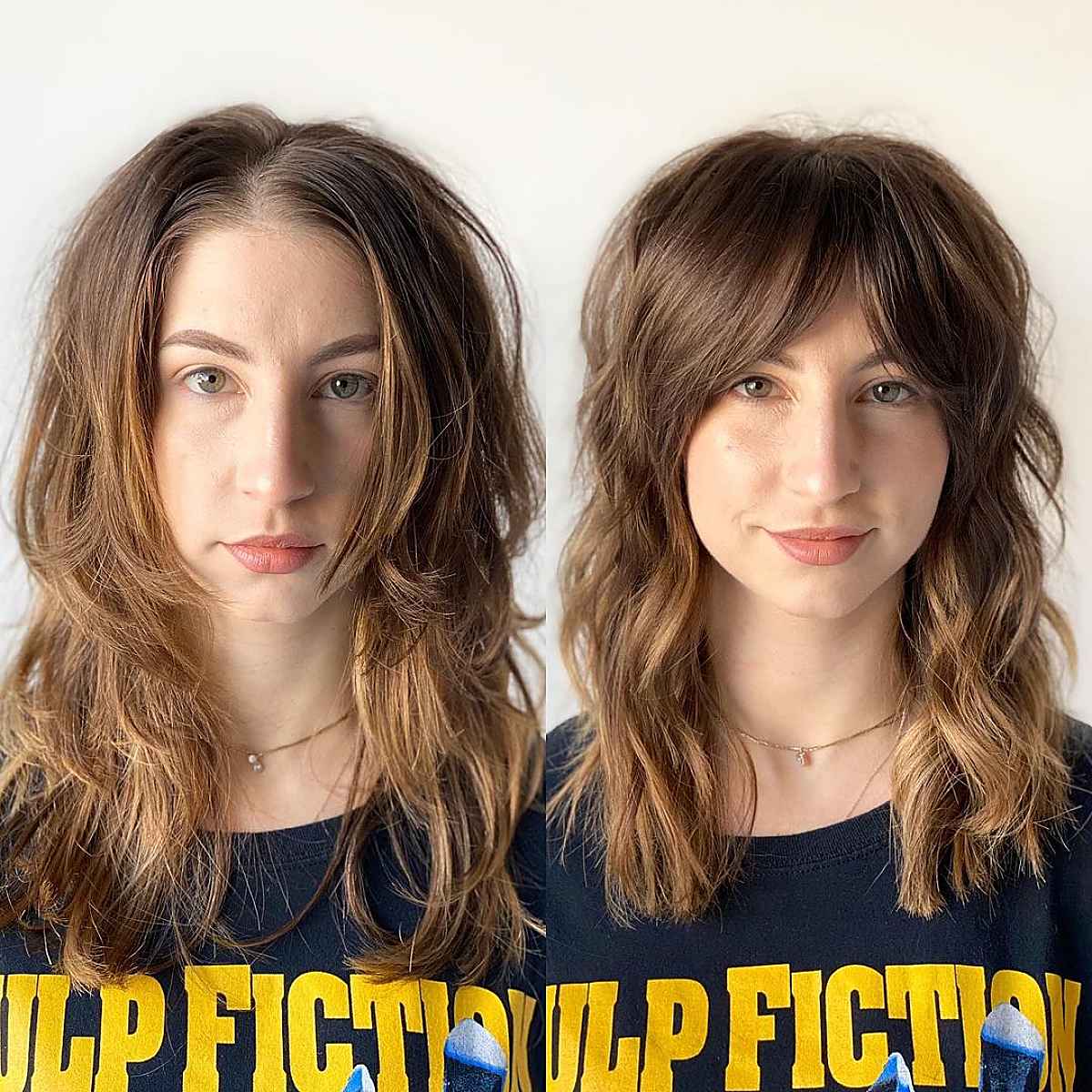 Shoulder-Length Hair with Curtain Bangs: Styles & Styling Tips