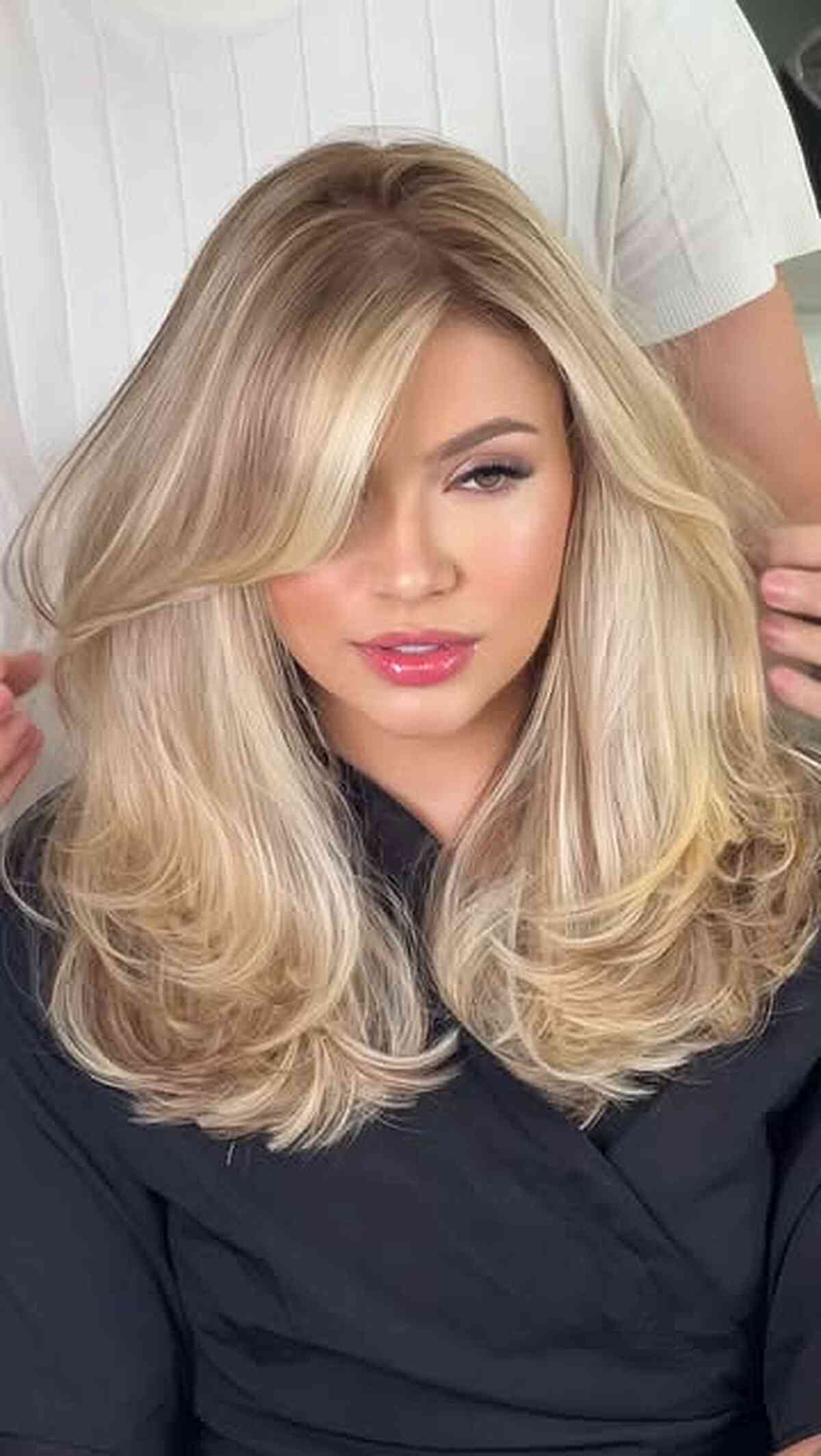 Shoulder-Length Layered Hair with Bangs: 48 Stylish Ideas