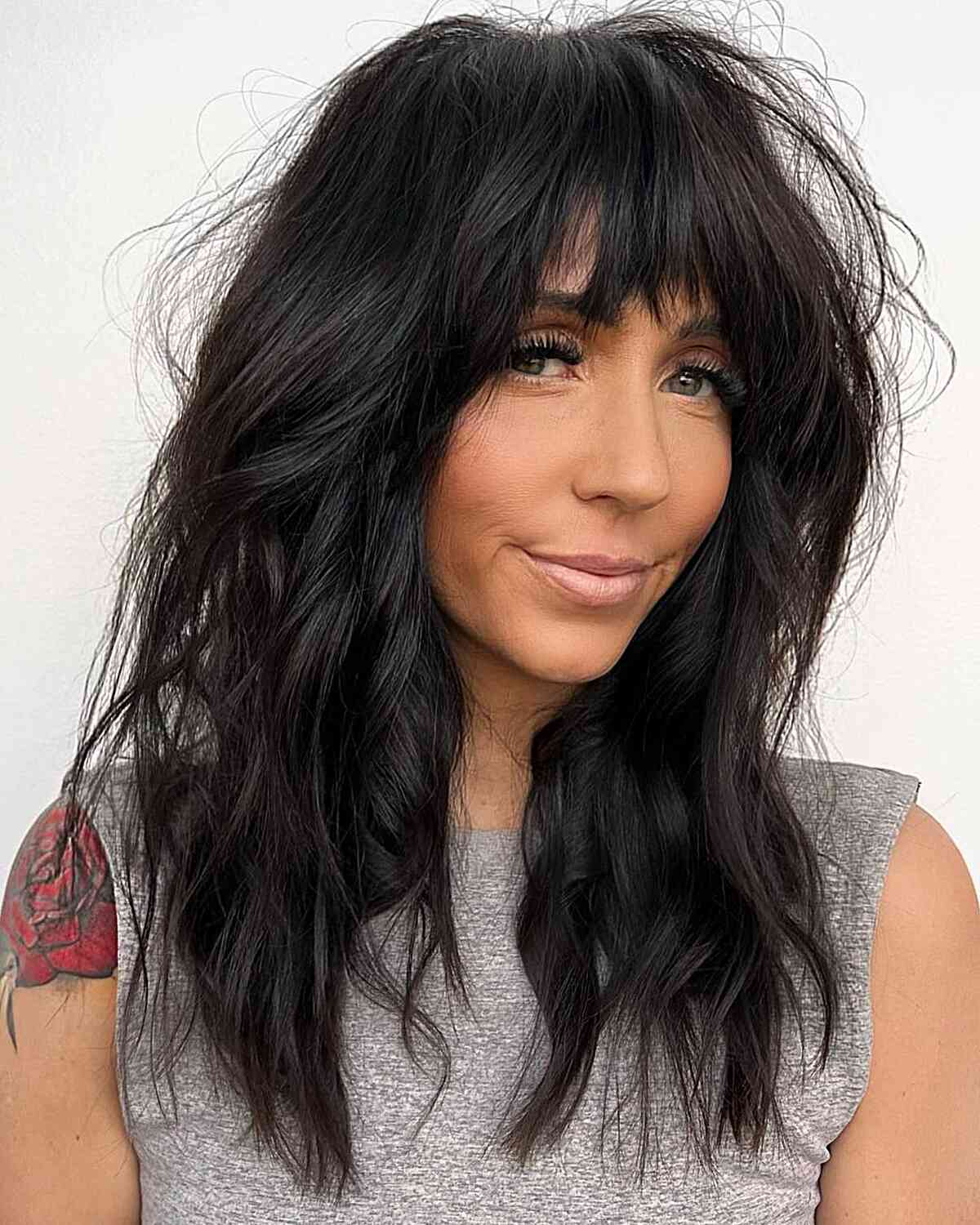 Shoulder-Length Layered Hair with Bangs: 48 Stylish Ideas