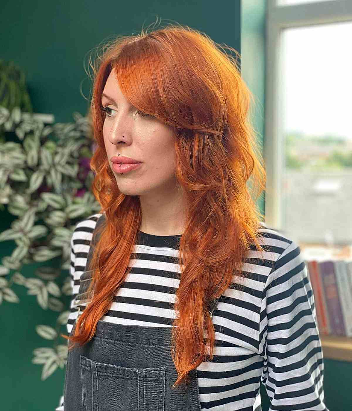 Long Shag with Curtain Bangs: Modern Style & Low Maintenance
