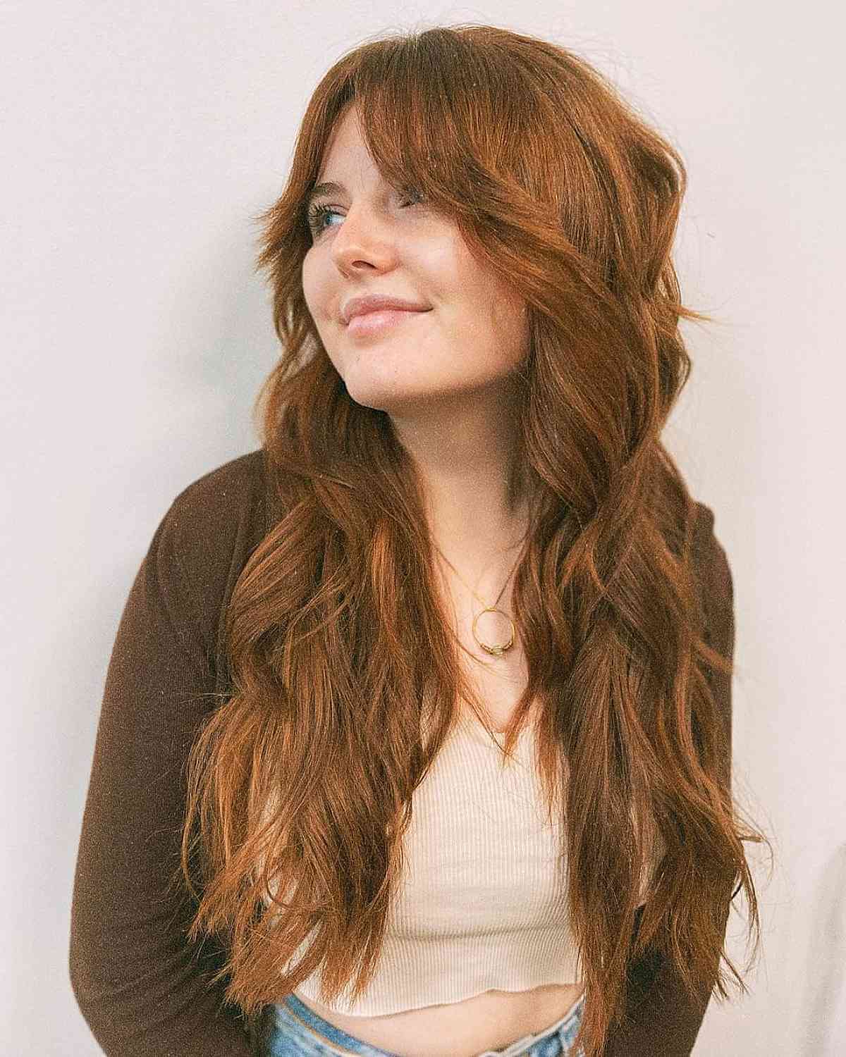 Long Shag with Curtain Bangs: Modern Style & Low Maintenance