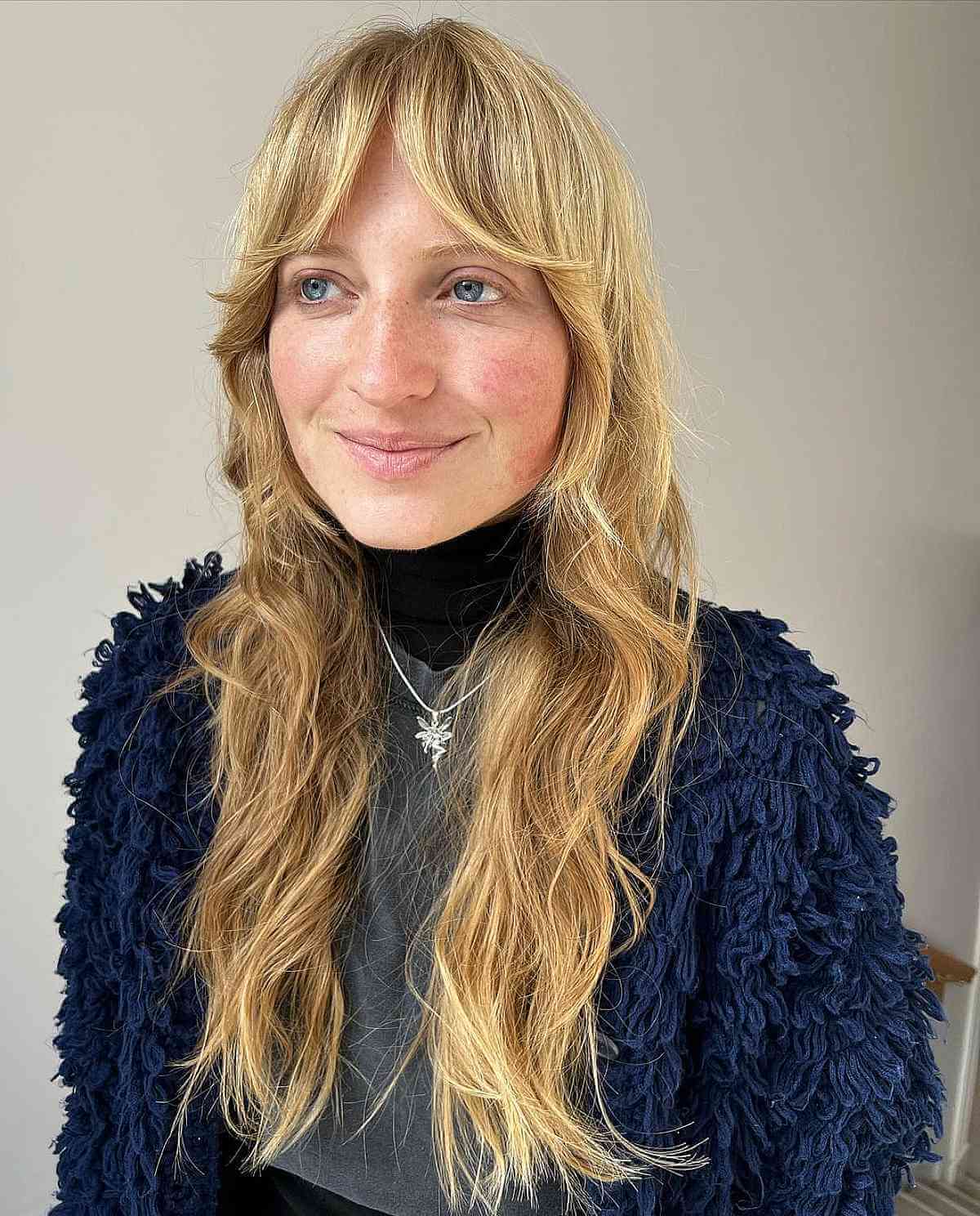 Long Shag with Curtain Bangs: Modern Style & Low Maintenance