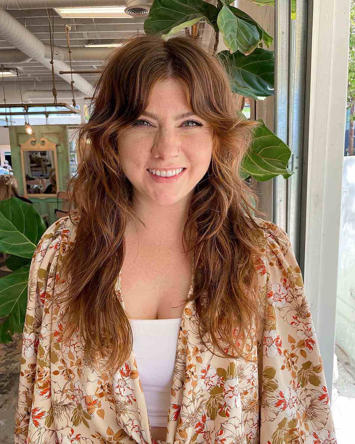 Long Shag with Curtain Bangs: Modern Style & Low Maintenance