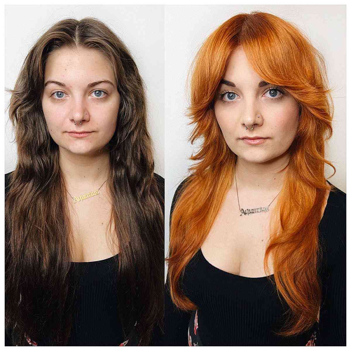 Long Shag with Curtain Bangs: Modern Style & Low Maintenance