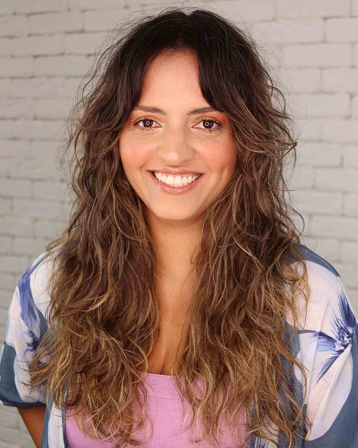 Long Shag with Curtain Bangs: Modern Style & Low Maintenance