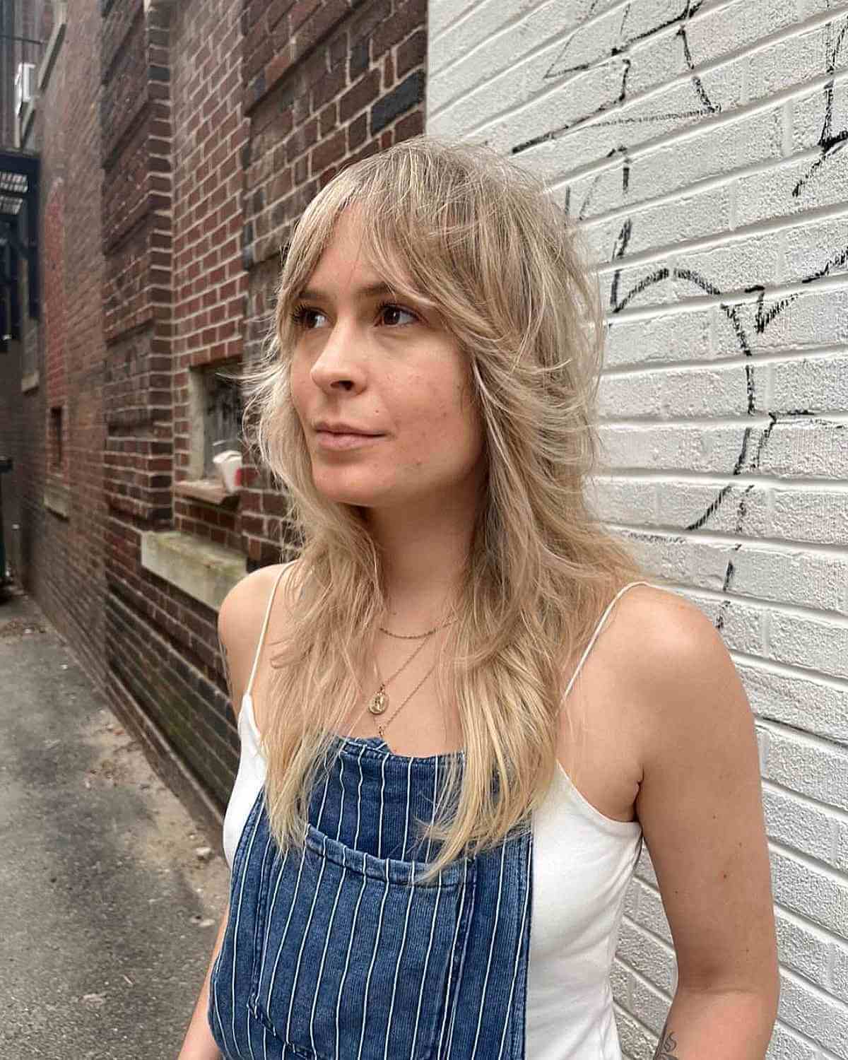 Long Shag with Curtain Bangs: Modern Style & Low Maintenance