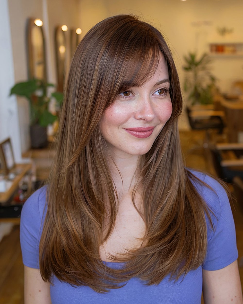 42 Stunning Hairstyles for Long Straight Hair with Curtain Bangs