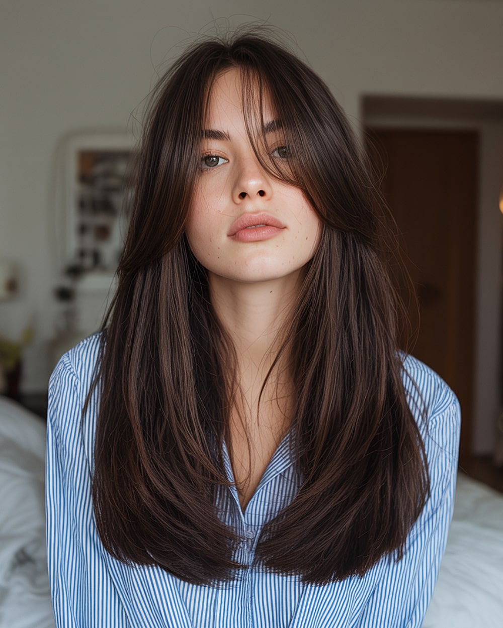 42 Stunning Hairstyles for Long Straight Hair with Curtain Bangs