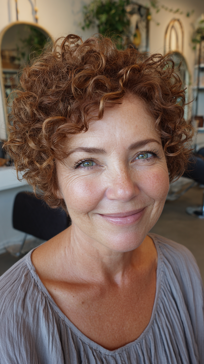 Coupes de cheveux courtes et bouclées élégantes pour les femmes de plus de 50 ans | Idées d experts
