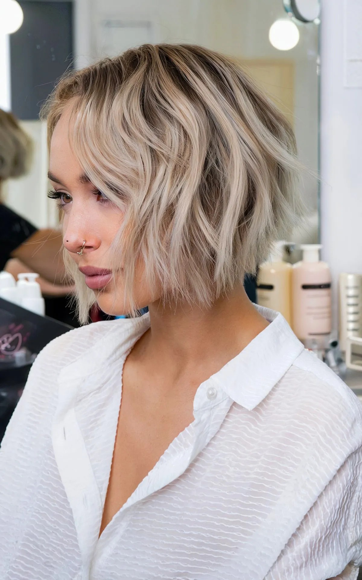 23 cortes de cabelo ondulados na altura do queixo:estilos e dicas para textura praiana 