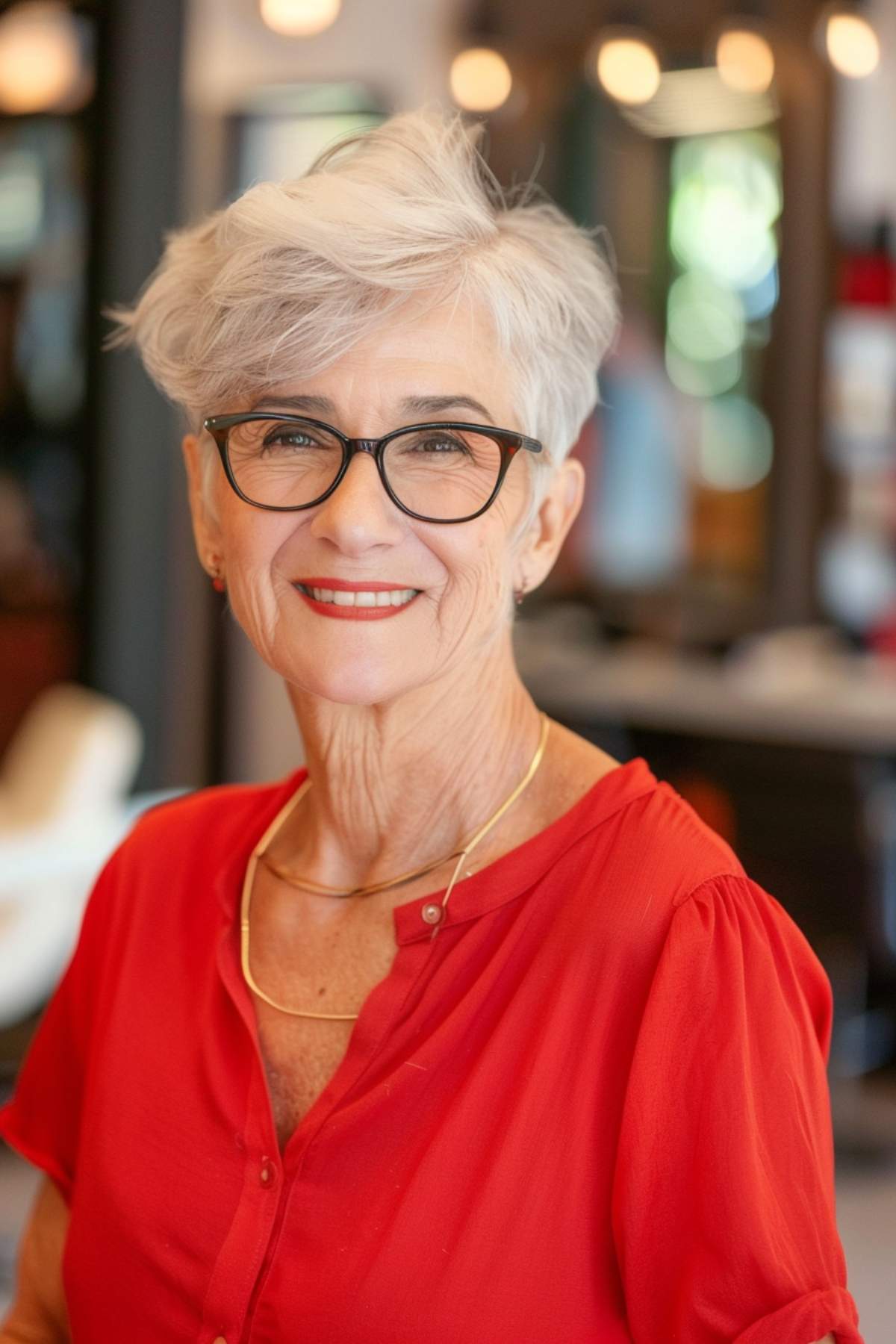 Cortes elegantes de Pixie para mulheres com mais de 70 anos com óculos | Tendências para 2026 