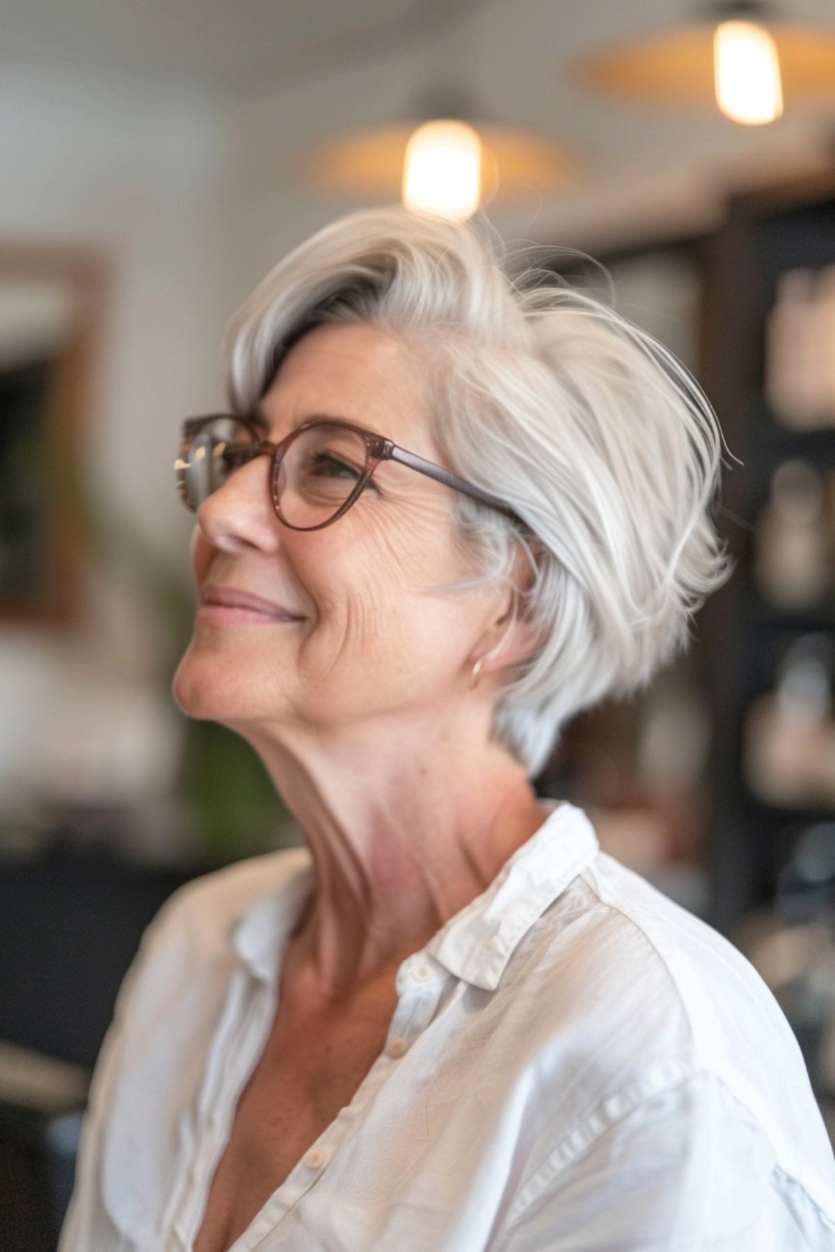 Cortes elegantes de Pixie para mulheres com mais de 70 anos com óculos | Tendências para 2026 