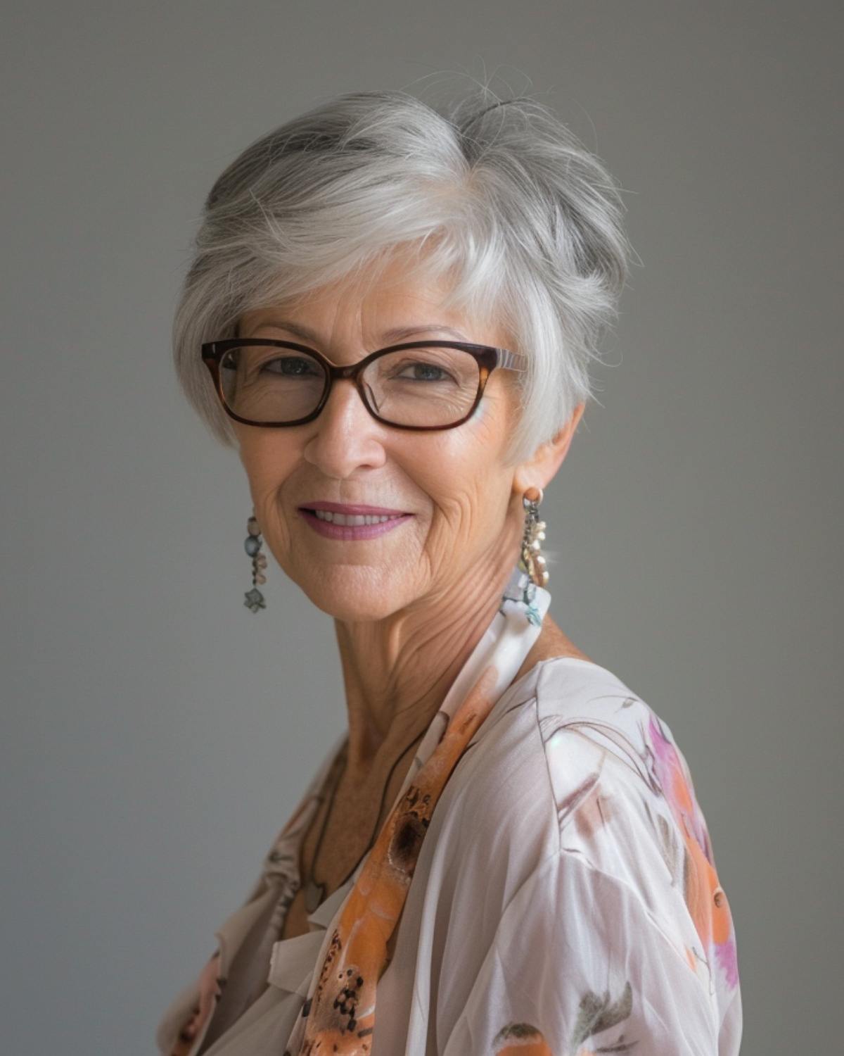 Cortes elegantes de Pixie para mulheres com mais de 70 anos com óculos | Tendências para 2026 