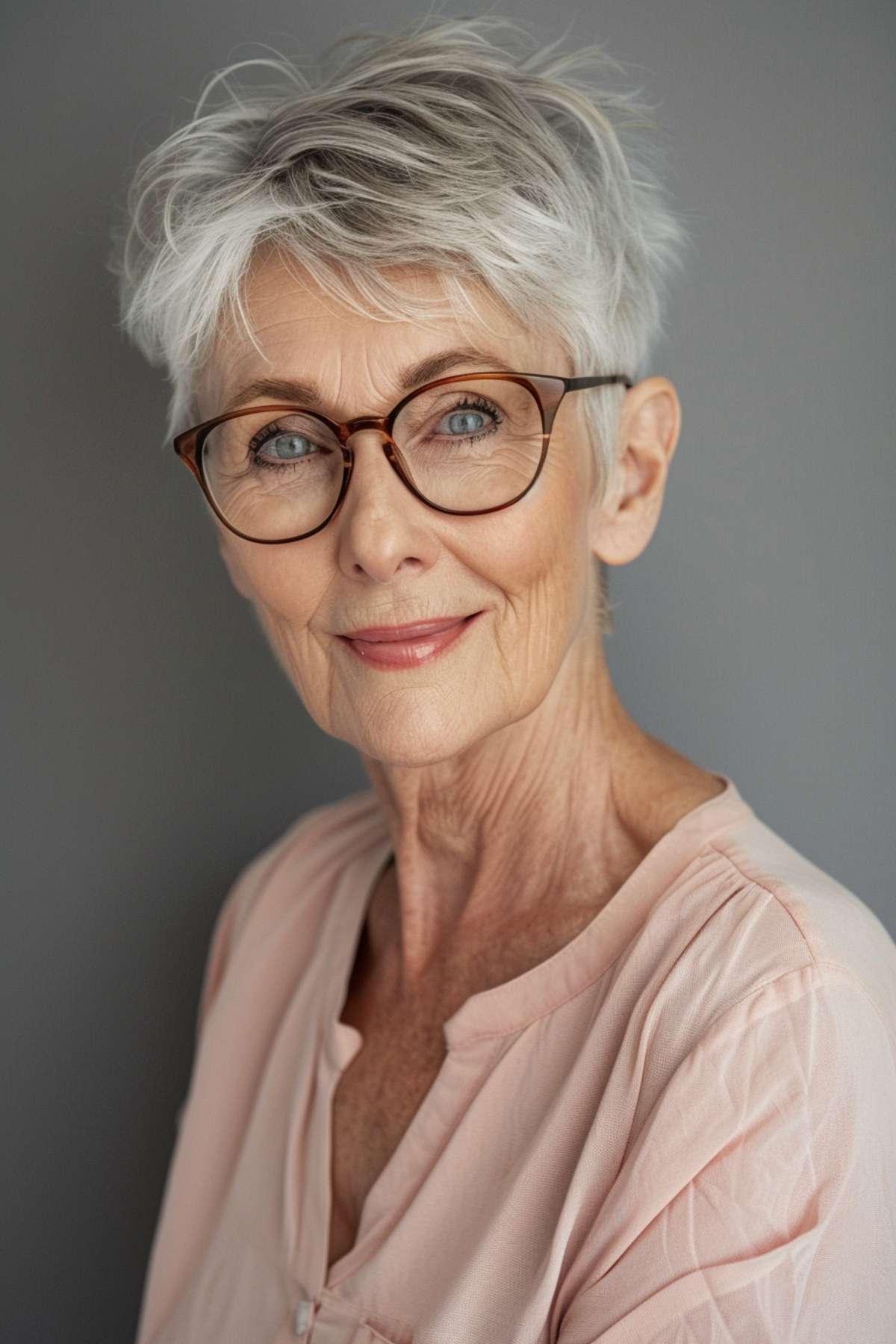 Cortes elegantes de Pixie para mulheres com mais de 70 anos com óculos | Tendências para 2026 