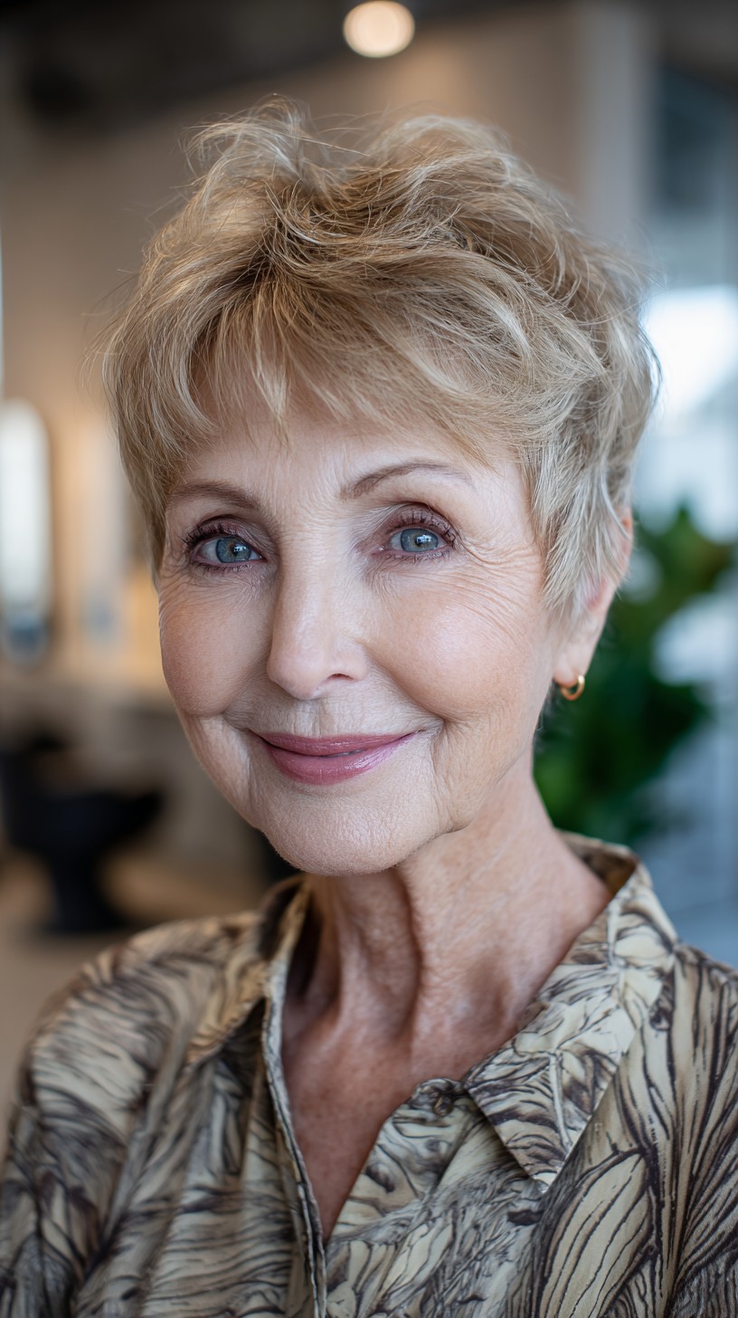 Meilleures coiffures Pixie Shag pour les femmes de plus de 70 :50 looks flatteurs